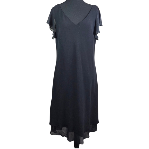 Jessica Black V-Neck Dress With Fluttery Sleeves Size 18 - Picture 2 of 7